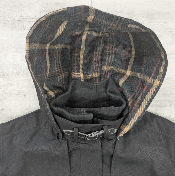 Nautica Women's Black Hooded Full Zip Fleece Lined Coat Size Large - Picture 2 of 8